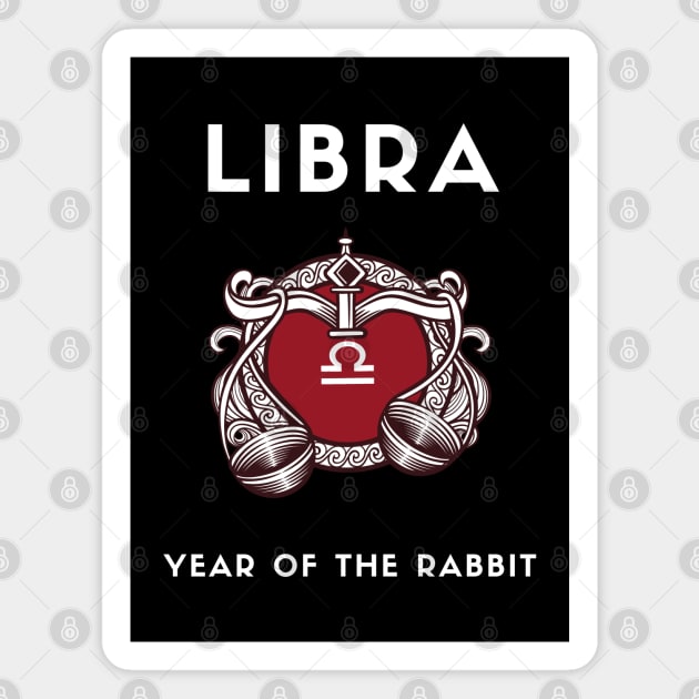 LIBRA / Year of the RABBIT Magnet by KadyMageInk